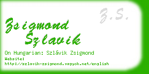 zsigmond szlavik business card